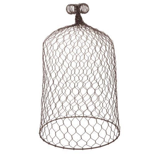 Decorative metal bell, climbing aid, wire hood, brown, rust finish, H50/41cm Ø30/25cm, set of 2 | Floristik24.ie