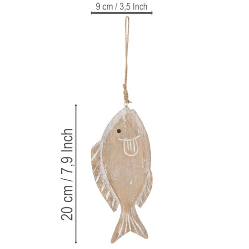 Decorative wooden fish hanger, 21cm, 2 pieces | Floristik24.ie