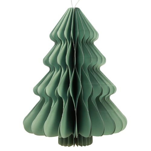 Product Decorative paper tree ornament, Christmas, mint silver, 40cm, set of 2