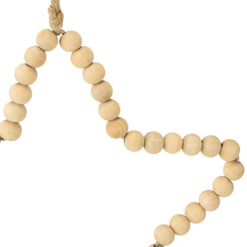 Product Decoration Christmas wooden beads heart star tree H16cm 3 pcs