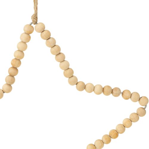 Product Deco hanger Christmas wooden beads heart star tree H20cm 3pcs