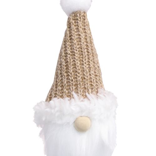 Product Decorative hanging Christmas gnome white brown H11cm 3 pcs