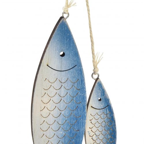 Product Decorative hanger fish blue white scales 11.5/20cm set of 2