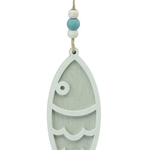 Product Decorative hanger fish wood hanging decoration maritime blue 12cm 9 pieces