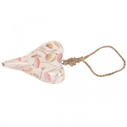 Floristik24 Deco hanger wooden heart deco hanger motif flowers 7x10x2.5cm