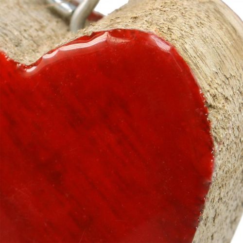 Floristik24 Decorative hanger wooden hearts decorative hearts red Ø5–5.5cm 12 pieces
