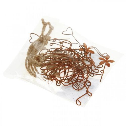 Floristik24 Deco hanger metal bees deco hanger rust 9x6.5cm 6pcs