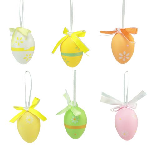 Floristik24 Decorative Easter plastic eggs for hanging 4×5.5cm 12 pcs