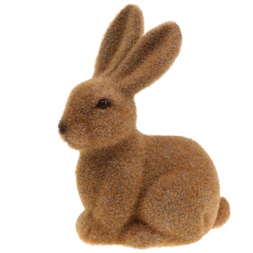 Product Decorative Bunny Flocked Brown Easter Bunny Decoration 15cm 4 Pcs