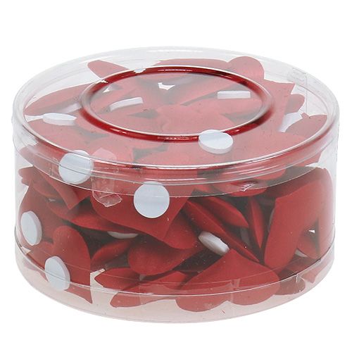 Floristik24 Decorative hearts red 27mm x 32mm 100p