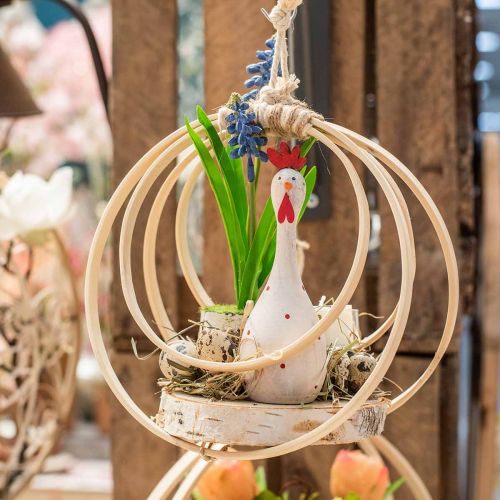 Floristik24 Decorative chicken wood white decorative figure Easter Ø5cm H15cm 2pcs