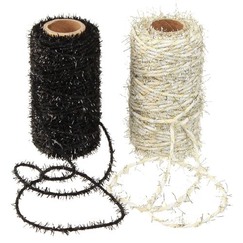 Product Decorative cord glitter black beige white W1.5mm L25m 2 pcs