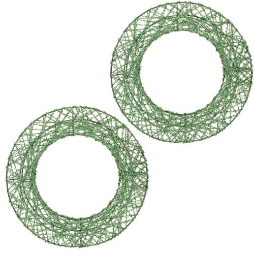 Green decorative wire mesh wreath for DIY projects, 19cm, 2 pieces buy online | Floristik24.ie