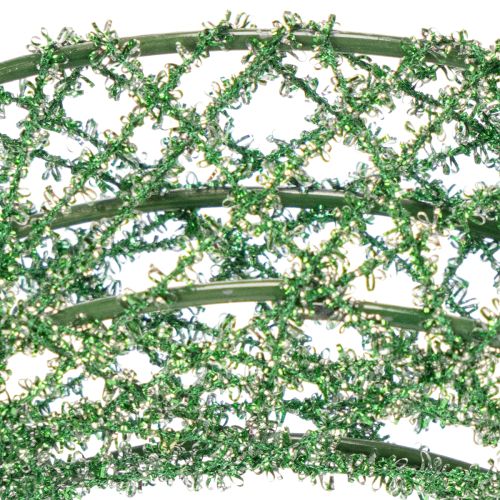 Green decorative wire mesh wreath for DIY projects, 19cm, 2 pieces | Floristik24.ie
