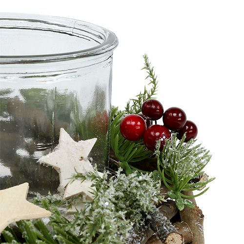 Floristik24 Decorative wreath with candle glass Ø20cm