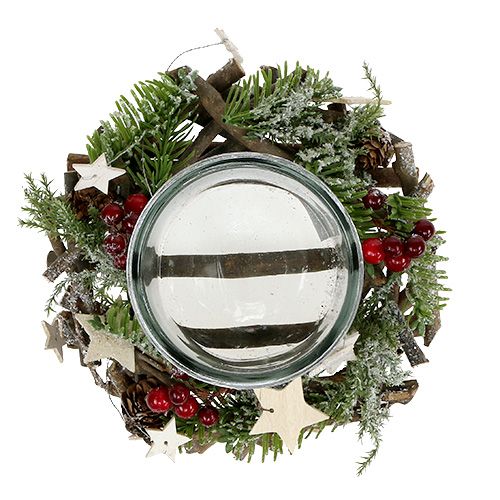 Floristik24 Decorative wreath with candle glass Ø20cm