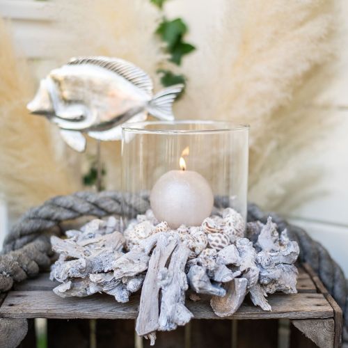 Floristik24 Decorative wreath natural wreath root wood decoration natural white Ø30cm