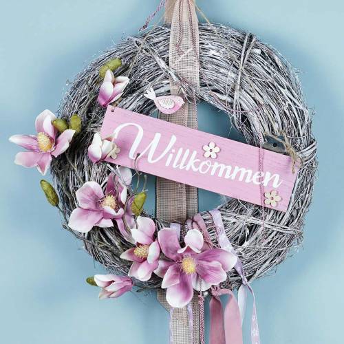 Product Decorative wreath willow Ø30cm, washed white