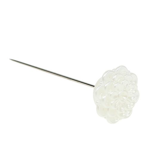 Floristik24 Decorative pin flower white Ø2cm H6cm 24 pcs