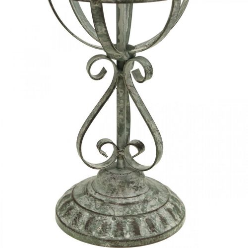 Floristik24 Decorative object, wreath holder, metal decoration grey, brown, white shabby chic H62.5cm Ø16cm