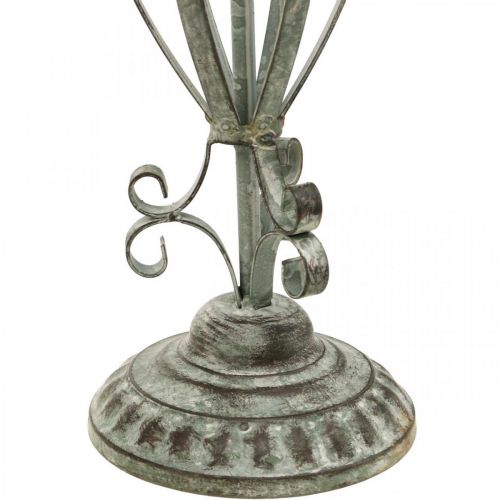 Product Wreath holder metal antique look, table decoration shabby chic H51cm