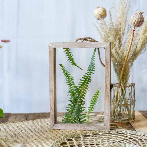 Floristik24 Decorative frame with cavity, herbarium for hanging, DIY wooden decoration 29×20cm