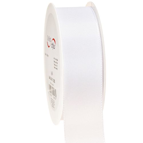 Decorative ribbon gift ribbon white polyester 40mm 50m