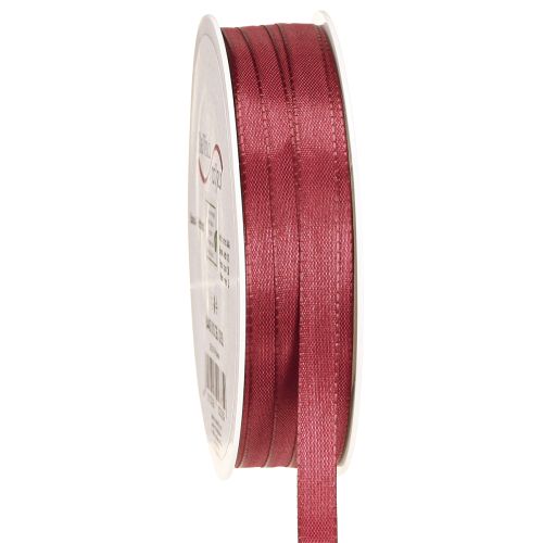 Decorative ribbon narrow taffeta ribbon Bordeaux 10mm 50m