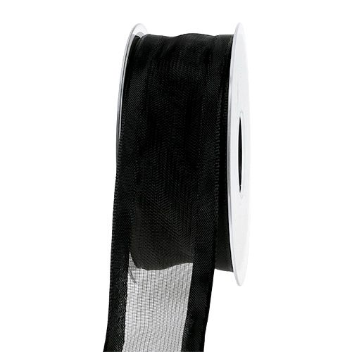 Decorative ribbon black 40mm 25m