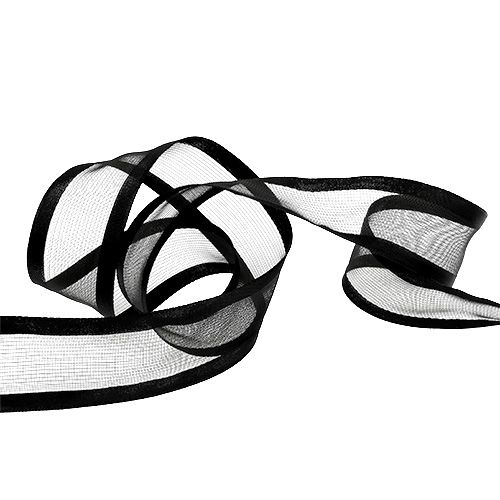 Product Decorative ribbon black 40mm 25m