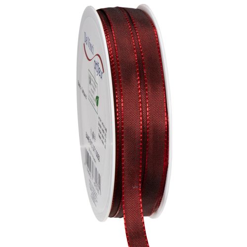 Decorative taffeta ribbon, narrow, for gift wrapping, 10mm wide, 50m long