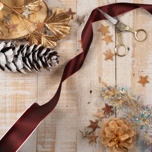 Gift ribbon, elegant and shiny taffeta ribbon for festive occasions, 25mm wide, 50m long | Floristik24.ie