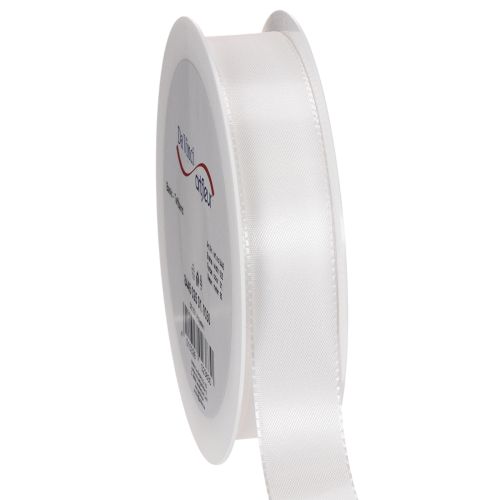 Decorative taffeta ribbon, white, 25mm wide, 50m long buy online | Floristik24.ie