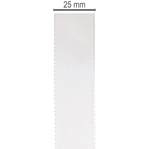 Decorative taffeta ribbon, white, 25mm wide, 50m long | Floristik24.ie