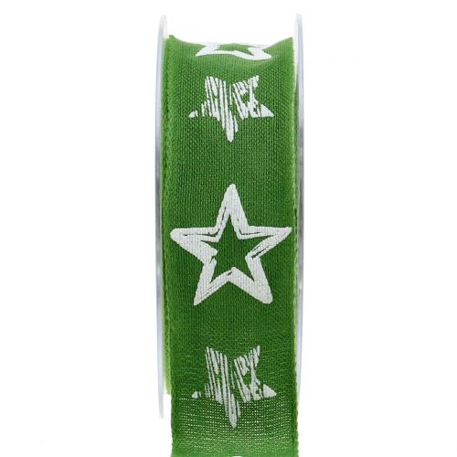 Floristik24 Decorative ribbon jute with star motif green 40mm 15m