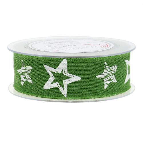 Floristik24 Decorative ribbon jute with star motif green 40mm 15m