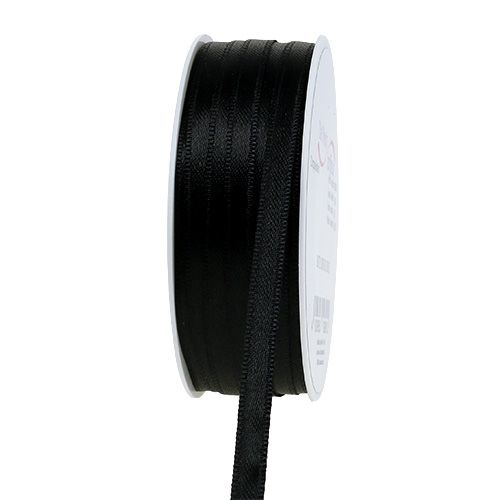 Decorative ribbon black 6mm 50m | Floristik24.ie