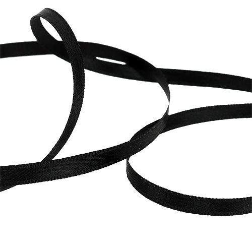 Decorative ribbon black 6mm 50m | Floristik24.ie