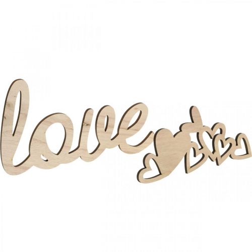 Product Hearts "Love" wooden decoration natural with magnet decoration sign 20.5/25cm 6 pieces
