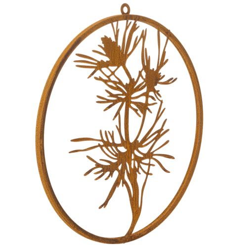 Decorative metal ring, weathered steel wall decoration, pine branch Ø38cm buy online | Floristik24.ie