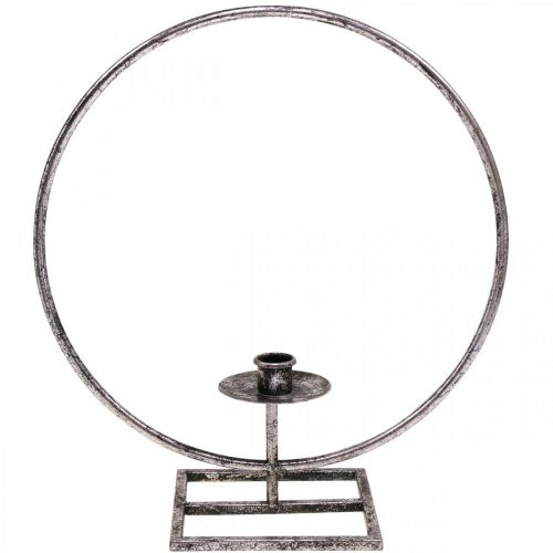 Product Decor ring metal candle holder silver shabby chic Ø32cm