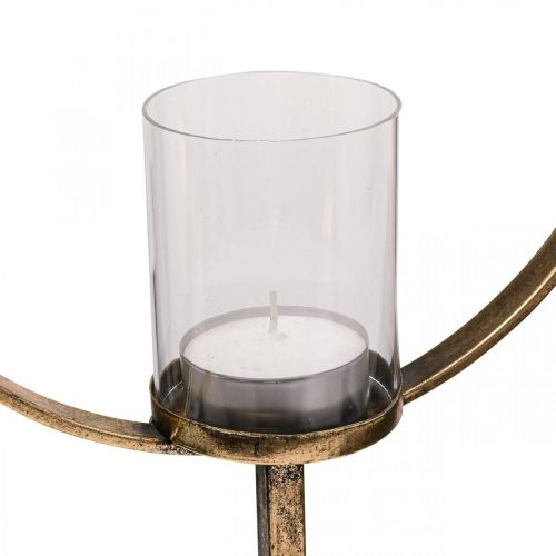 Decorating Lantern Metal Candle Holder Golden Glass Ø28cm
