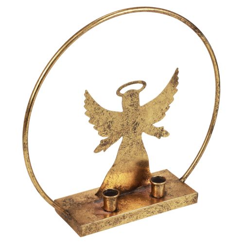 Floristik24 Decorative ring metal angel decorative candle holder Christmas Ø37.5cm