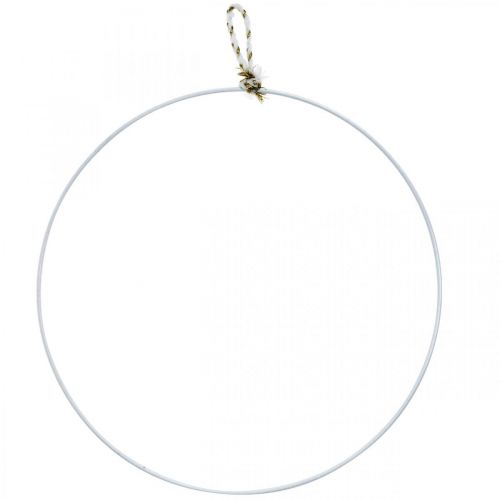 Floristik24 Decorative ring metal white for hanging metal ring Ø38cm 3pcs