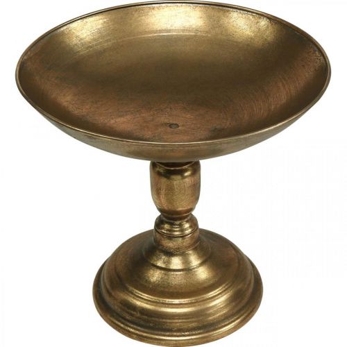 Floristik24 Decorative bowl on foot Decorative plate gold antique look Ø28cm H26cm