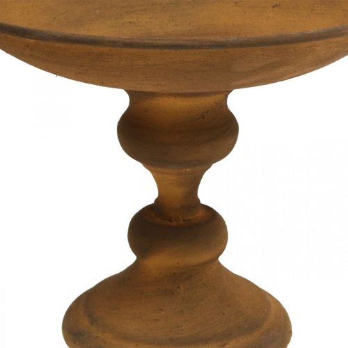 Floristik24 Decorative bowl on foot bowl rust look metal Ø22cm H18.5cm