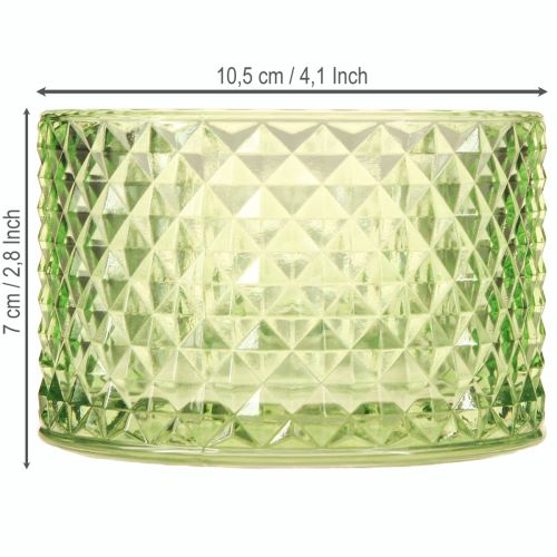 Product Decorative bowl glass tealight holder green retro Ø10.5cm 2pcs