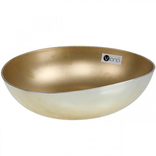 Decorative bowl gold plant bowl plastic Ø30cm H9cm