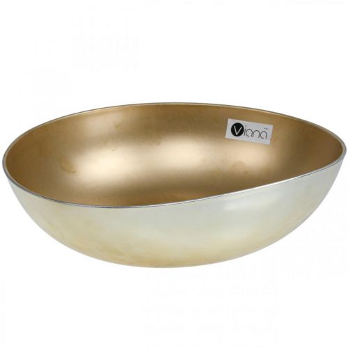 Floristik24 Decorative bowl gold plant bowl plastic Ø30cm H9cm