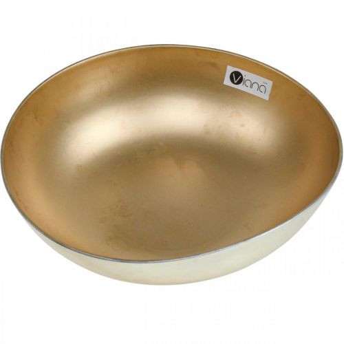 Floristik24 Decorative bowl gold plant bowl plastic Ø30cm H9cm